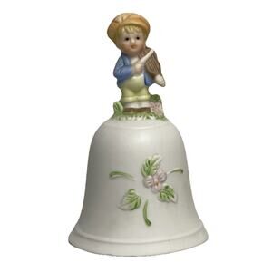 Homco Bell Figurine Porcelain Boy Playing Violin Fiddle‎ 1416 Vintage